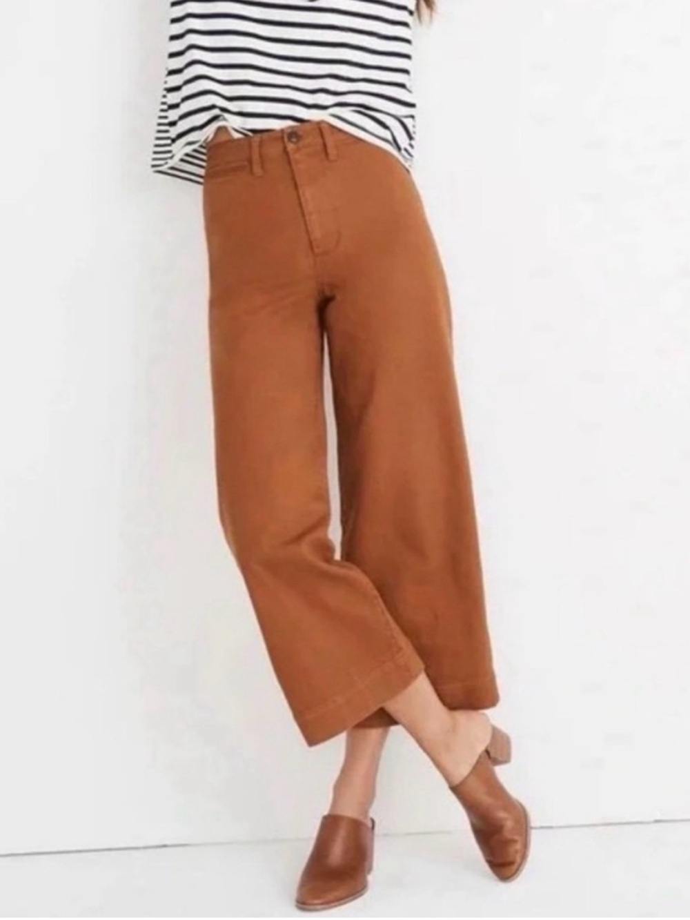 Madewell Emmett Wide Leg Cropped  Pants in Burnt Sienna Size 25